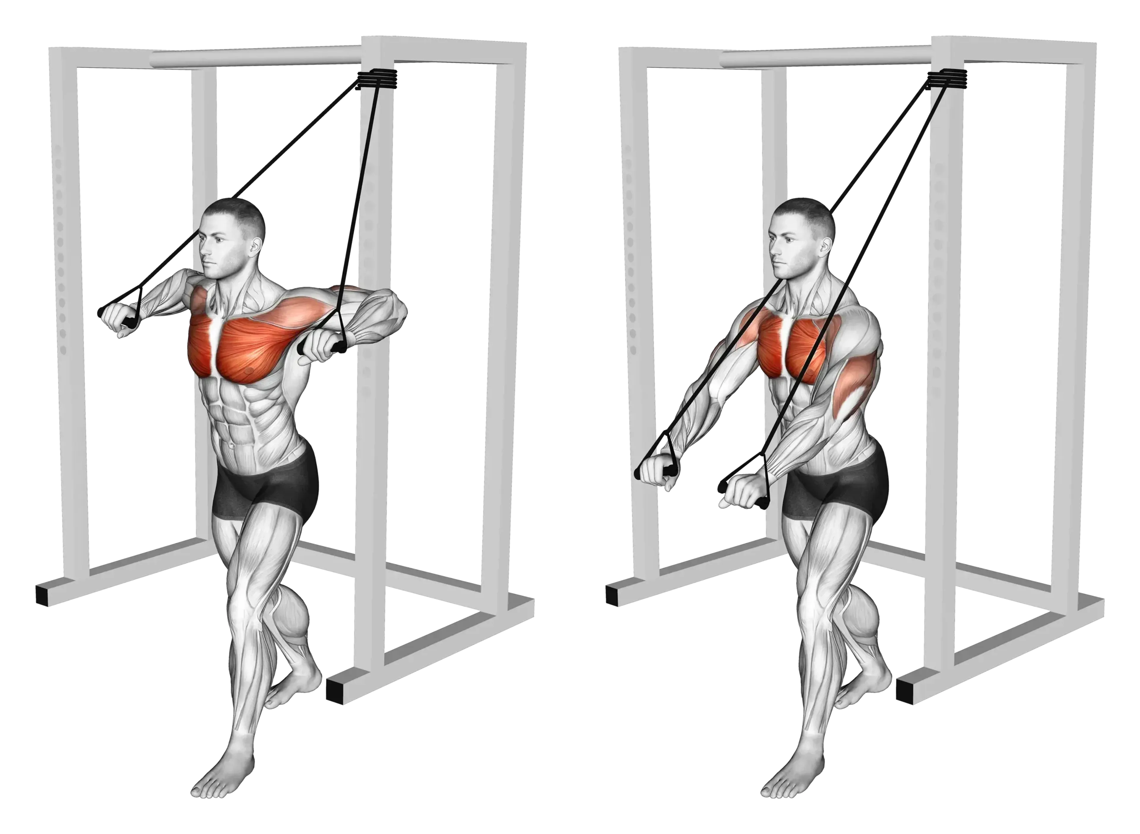 Band Standing Decline Chest Press