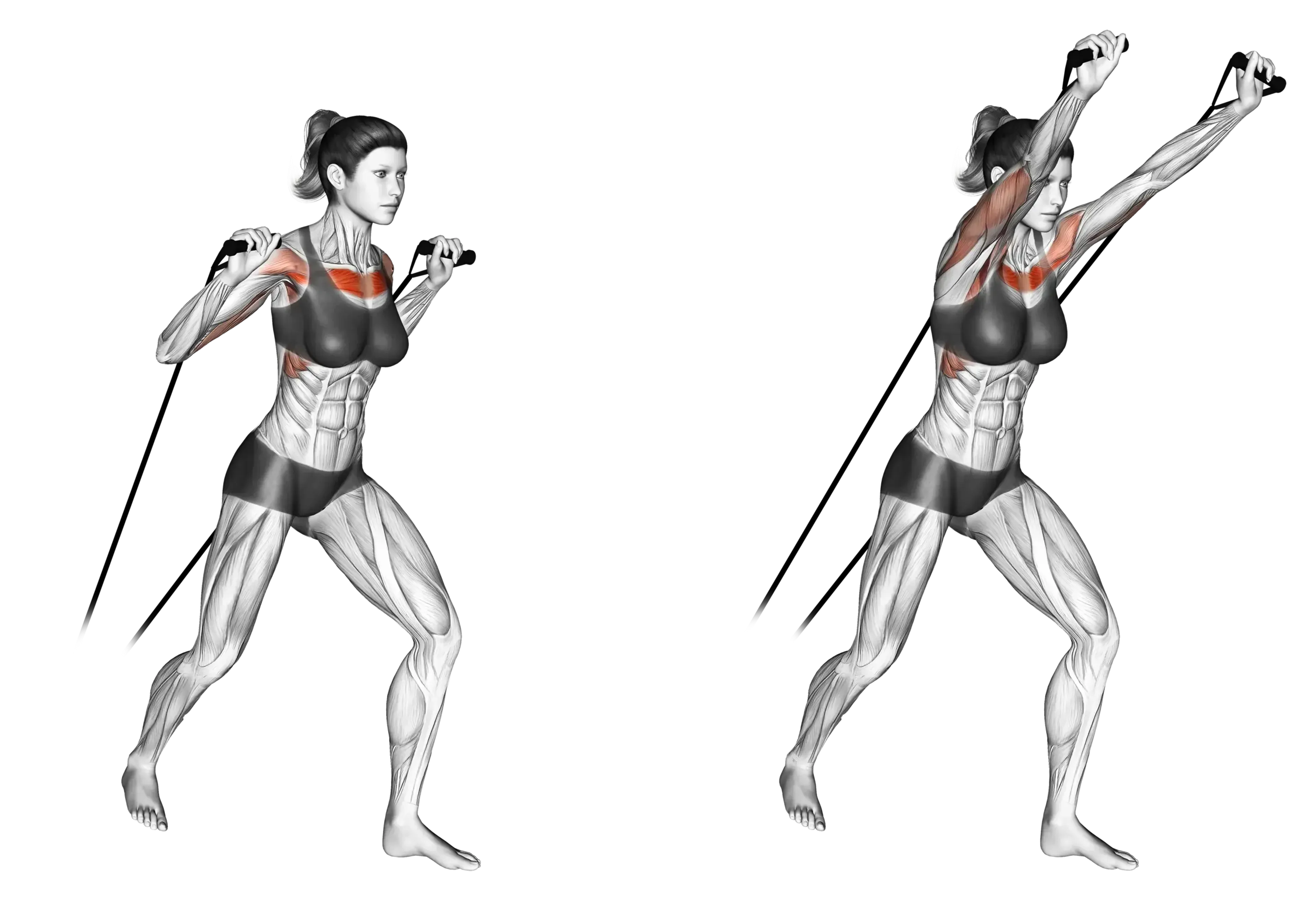 Band Standing Incline Chest Press