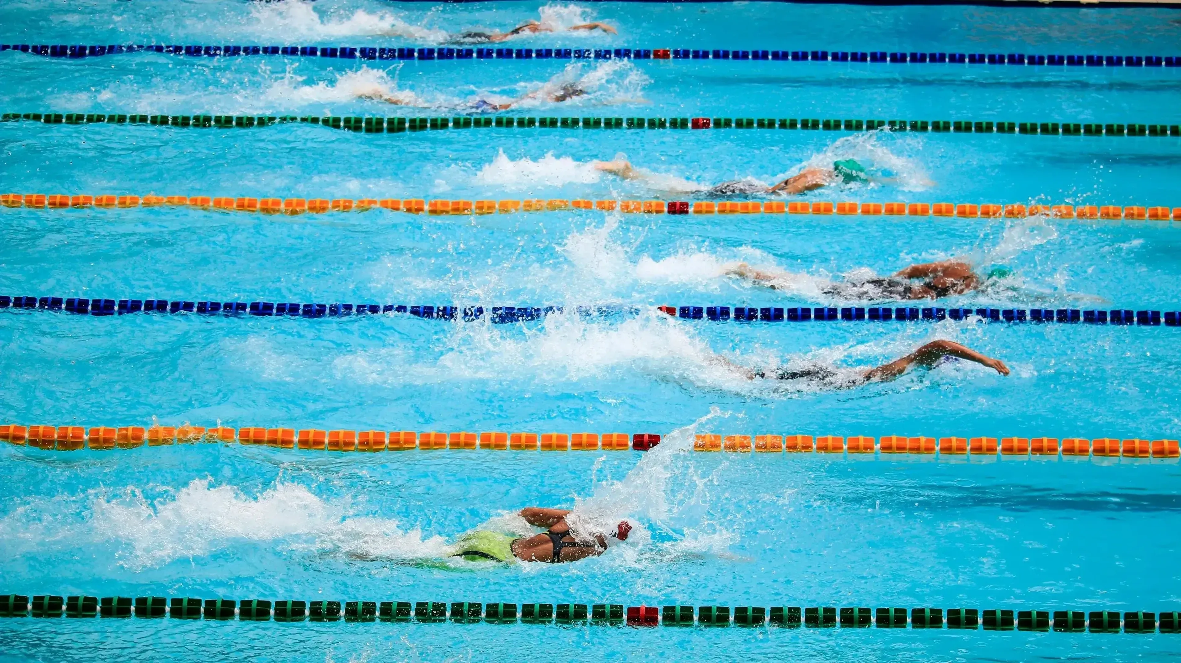 People Doing Swim Race